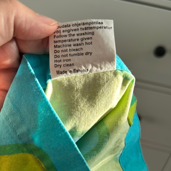 Marimekko Blue and Green Wavy Stripe Tote Bag - Picture 7 of 9